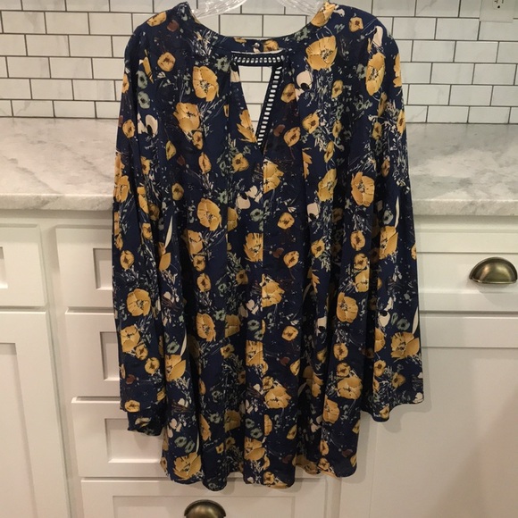 Umgee Dress Womens Small Blue Cottagecore Bohemian Fairy Lagenlook Embroidered - Picture 4 of 10